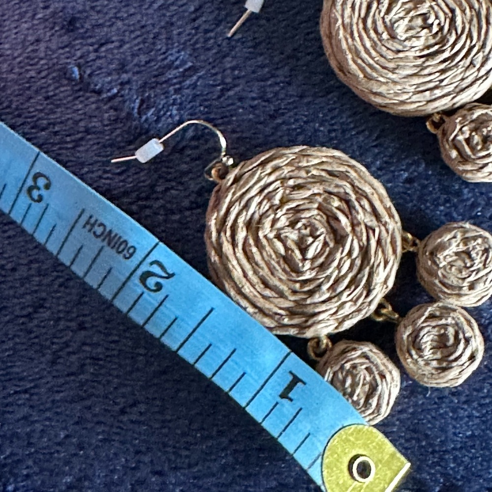 Lightweight Beach Vibe Woven Circle Drop Earrings - Picture 8 of 8